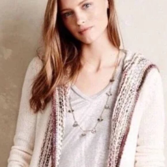 ANTHROPOLOGIE "Angel of the North" Rainbow Hooded Cardigan - Picture 15 of 15